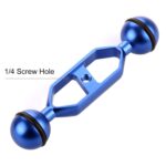 PULUZ Brazo de bolas dobles de aleación de aluminio de 5,0 pulgadas y 12,6 cm, diámetro de bola: 25 mm, 5.0 inch (Blue) - Imagen 3