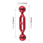 PULUZ Brazo de bolas dobles de aleación de aluminio de 5,0 pulgadas y 12,6 cm, diámetro de bola: 25 mm, 5.0 inch (Red) - Imagen 2