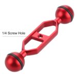 PULUZ Brazo de bolas dobles de aleación de aluminio de 5,0 pulgadas y 12,6 cm, diámetro de bola: 25 mm, 5.0 inch (Red) - Imagen 3