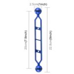 PULUZ Brazo de bolas dobles de aleación de aluminio de 9,0 pulgadas y 22,8 cm, diámetro de bola: 25 mm, 9.0 inch (Black), 9.0 inch (Blue), 9.0 inch (Red) - Imagen 2