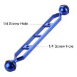 PULUZ Brazo de bolas dobles de aleación de aluminio de 9,0 pulgadas y 22,8 cm, diámetro de bola: 25 mm, 9.0 inch (Black), 9.0 inch (Blue), 9.0 inch (Red) - Imagen 3