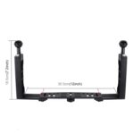 Estabilizador de bandeja de aluminio de doble asa PULUZ con abrazadera de aleación de aluminio de doble bola para carcasas de cámaras submarinas - Imagen 3