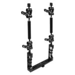 Estabilizador de bandeja de aluminio de doble asa PULUZ con 4 abrazaderas de aleación de aluminio de doble bola y 2 brazos flotantes de 7 pulgadas y 2 adaptadores de cabeza esférica para carcasas de cámaras subacuáticas - Imagen 2