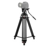 Trípode de aleación de aluminio para videocámara profesional PULUZ de alta resistencia con cabezal de arrastre fluido para cámara DSLR / SLR, altura ajustable: 80-160 cm, 80-160cm Tripod