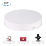 PULUZ Placa giratoria eléctrica USB de 30cm, soporte de exhibición, accesorios de grabación de vídeo, placa giratoria para fotografía, carga de 10-20kg, 30cm Load Load 10-20kg White