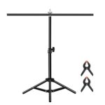 Soporte de fondo para estudio fotográfico en forma de T de 67cm, soporte de barra transversal con Clips, sin telón de fondo, Backdrop Stand