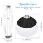 Difusor plegable de la luz del flash de la luz del flash de Speedlite de PULUZ 65 CM - Imagen 3