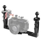 Estabilizador de bandeja de aleación de aluminio con dos asas PULUZ para carcasas de cámaras subacuáticas, Light Aluminium Tray Stabilizer(Red)