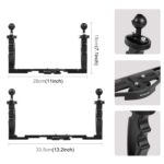 Estabilizador de bandeja de aleación de aluminio con dos asas PULUZ para carcasas de cámaras subacuáticas, Light Aluminium Tray Stabilizer(Red) - Imagen 4