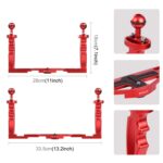 Estabilizador de bandeja de aleación de aluminio con dos asas PULUZ para carcasas de cámaras subacuáticas, Light Aluminium Tray Stabilizer(Black) - Imagen 4