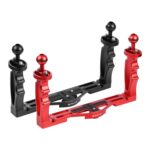 Estabilizador de bandeja de aleación de aluminio con dos asas PULUZ para carcasas de cámaras subacuáticas, Light Aluminium Tray Stabilizer(Black) - Imagen 6