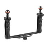 Estabilizador de bandeja de aleación de aluminio con dos asas PULUZ para carcasas de cámaras subacuáticas, B Type Alloy Tray Stabilizer(Black) - Imagen 2