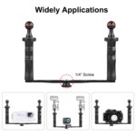 Estabilizador de bandeja de aleación de aluminio con dos asas PULUZ para carcasas de cámaras subacuáticas, B Type Alloy Tray Stabilizer(Black) - Imagen 5