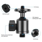 Adaptador de rótula de bola de trípode de metal con tornillo exterior PULUZ de 3/8 de pulgada con bloqueo de perilla, 3/8 inch Outer Screw - Imagen 3