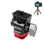 PULUZ Mini adaptador de montaje de zapata fría con rótula de bola de trípode oscilante de 180 grados, Mini 180 Degree Ball Head(Red)