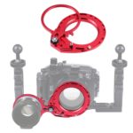 Adaptador de dioptrías de lente húmeda oscilante de aleación de aluminio PULUZ de 67mm a 67mm para carcasa de buceo submarino DSLR