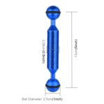 PULUZ 5 pulgadas 13 cm de longitud 20,8 mm de diámetro Brazo flotante de fibra de carbono con bolas dobles, diámetro de la bola: 25 mm, 5 inch Blue - Imagen 3