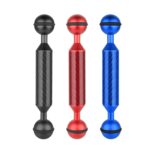 PULUZ 5 pulgadas 13 cm de longitud 20,8 mm de diámetro Brazo flotante de fibra de carbono con bolas dobles, diámetro de la bola: 25 mm, 5 inch Red - Imagen 6
