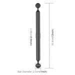 PULUZ 12 pulgadas, 30,4 cm de longitud, 20,8 mm de diámetro, brazo flotante de fibra de carbono con bolas dobles, diámetro de la bola: 25 mm, 12 inch Black, 12 inch Blue, 12 inch Red - Imagen 3