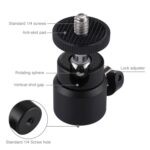 PULUZ Adaptador de cabeza esférica de trípode de metal con tornillo de 1/4 pulgada con cerradura - Imagen 5