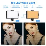 PULUZ 104 LED 3200K / 5600K Luz de video regulable de la cámara de la cámara de la cámara de la cámara de la luz de la luz de la luz para Canon, Nikon, Cámaras DSLR - Imagen 3