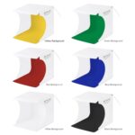 PULUZ 23cm Anillo LED Panel Plegable Luz portátil Iluminación fotográfica Studio Shooting Carpa Kit de caja con 6 colores de fondo (negro, blanco, amarillo, rojo, verde, azul), tamaño de despliegue: 24 cm x 23 cm x 23 cm - Imagen 3