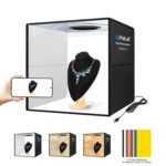 PULUZ Anillo de luz portátil plegable de 40 cm Caja de tienda de campaña con iluminación fotográfica USB para estudio con 6 fondos de color de doble cara, Tamaño: 40 cm x 40 cm x 40 cm, 40cm Box Black RU, 40cm