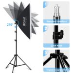 PULUZ 50x70cm Studio Softbox + 2m Soporte para trípode + Kit de fotografía con bombilla LED de luz blanca E27 30W 5700K individual, Single Bulb EU Plug - Imagen 4