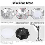 Puluz 95cm Speedlite Flash Octágono Parabólico Softbox Bowens Mount Difuser - Imagen 5