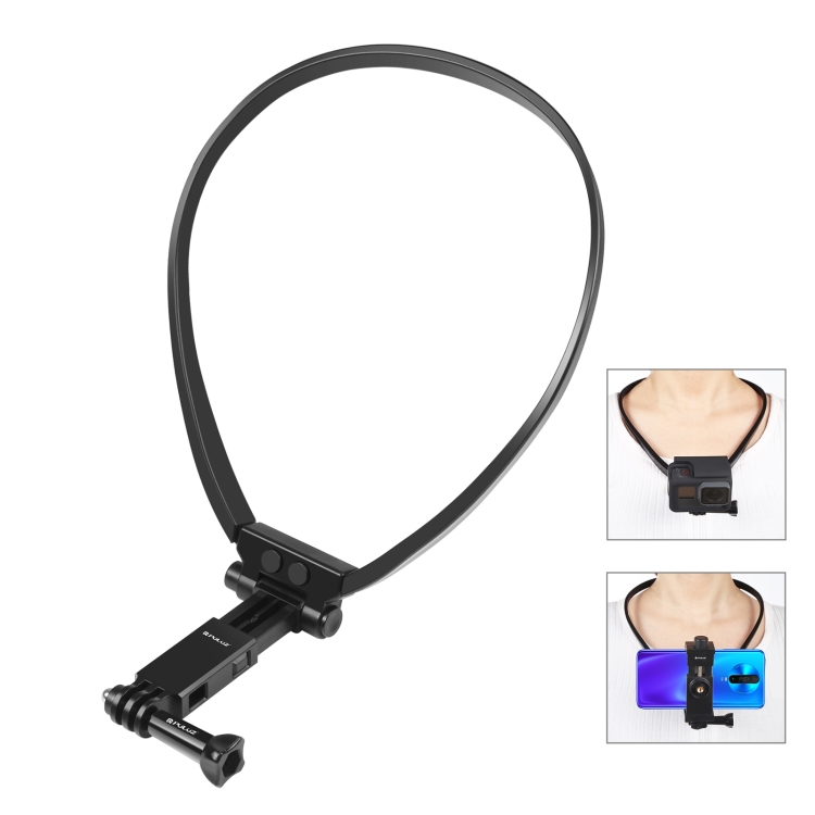 PU588B.jpg Soporte de cuello ajustable PULUZ Lazy para teléfonos inteligentes con cámara de acción GoPro - Imagen 1