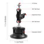 PULUZ Upgraded 1/4 inch Magic Arm Suction Cup Mount, Upgraded 1/4 inch Suction Cup Mount - Imagen 2