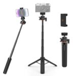 Trípode de extensión para cámara de teléfono mini PULUZ con cabezal esférico de 360 ​​grados y zapata fría para selfies, Phone Camera Tripod
