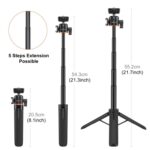 Trípode de extensión para cámara de teléfono mini PULUZ con cabezal esférico de 360 ​​grados y zapata fría para selfies, Phone Camera Tripod - Imagen 3