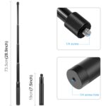 PULUZ 70cm Metal Selfie Stick Monopod con base de adaptador invisible y tornillo para Insta360 One RS / X2 / X3 - Imagen 3