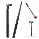 PULUZ Monopod de palo selfie de metal de 110 cm con base adaptadora invisible y tornillo para Insta360 One RS / X2 / X3 / X4