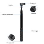 PULUZ Monopod de palo selfie de metal de 110 cm con base adaptadora invisible y tornillo para Insta360 One RS / X2 / X3 / X4 - Imagen 4