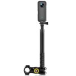 Adaptador de soporte de cámara de montaje de accesorio de manillar de bicicleta de motocicleta PULUZ con soporte de monopie