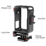 Para DJI Osmo Action 4/3 PULUZ Jaula de marco protector de plástico vertical con zapatos fríos, For DJI Osmo Action 5 Pro / 4 / 3 Vertical Cage - Imagen 3