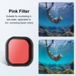 Para GoPro HERO12 negro/11 negro/10 negro/9 negro PULUZ carcasa cuadrada filtro de lente de Color de buceo, For GoPro Hero11 Black / HERO10 Black / HERO9 Black - Imagen 5