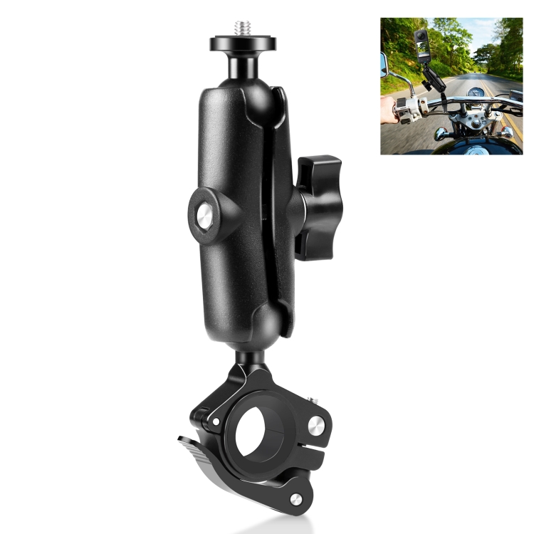 PU908B.jpg PULUZ motocicleta O-Clip abrazadera de liberación rápida manillar soporte de montaje fijo para GoPro y otras cámaras de acción, O-Clip Mount - Imagen 1