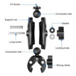Soporte de montaje fijo para manillar con abrazadera de cangrejo para motocicleta PULUZ para GoPro y otras cámaras de acción, Crab Clamp Mount - Imagen 3