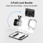 Para GoPro Hero11 Mini Black PULUZ 40m Funda protectora impermeable con hebilla Montaje básico y tornillo, For GoPro Hero11 Black Mini - Imagen 4