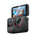 Para Insta360 Ace Pro PULUZ 3 en 1 Pantalla trasera y frontal + Película de vidrio templado para lente, For Insta360 Ace Pro