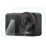 Para DJI Osmo Action 5 Pro PULUZ Lente 3 en 1 Pantalla frontal y trasera Vidrio templado Película a prueba de explosiones - Imagen 2