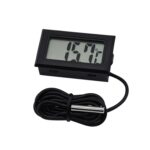 Mini termómetro digital LCD para frigorífico congelador, tamaño de inserción 46 mm x 26,6 mm, longitud del cable 1 m (negro) - Imagen 2