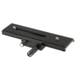 Deslizador de riel de enfoque macro de 2 vías Placa de cabezal de trípode de tipo largo (negro) - Imagen 3