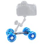 DEBO Cámara de primera generación Camión / Mesa de piso Video Slider Track Dolly Car para cámara DSLR / Videocámaras (Azul) - Imagen 5