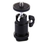 Cabezas de trípode de zapata de aleación de aluminio, adaptador de tornillo macho de 1/4 de pulgada - Imagen 2