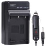 Cargador de coche con batería para cámara digital para FUJI FNP-W126 (negro)