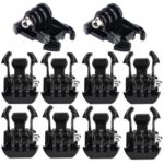 10 piezas ST-06 hebilla de superficie de montaje de correa básica para GoPro, Insta360, DJI y otras cámaras de acción (negro)